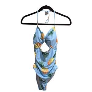Pineapple Tempt Me Tummy Control Sexy Cutout One Piece Swimsuit Sz Small